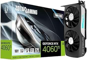 ZOTAC Gaming GeForce RTX 4060 Ti Twin Edge GDDR6 128bit PCIe 4.0 Graphics Card with 2535Mhz Boost Clock & 2 Years Warranty + 3 Years Extended Warranty