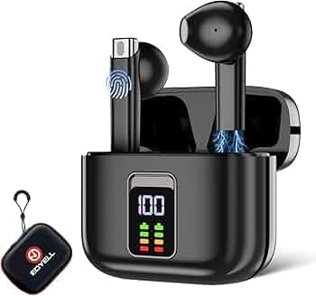 EDYELL True Wireless Earbud V1 Half in Ear Headphone, 13mm Driver, 48 Hours Playtime, with ENC, Bluetooth 5.3 Low Latency, Type-C Fast Charging, HD St...