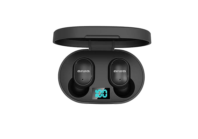 Aiwa AT-X80E Bluetooth Truly Wireless in Ear Earbuds with Mic (Black) In-Ear