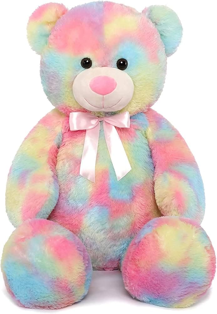 SubliKraft" Teddy Bear, Giant Stuffed Animal Plush,Rainbow Purple Soft Gifts for Valentine, Christmas, Birthday. (50 Cm- Rainbow Teddy)