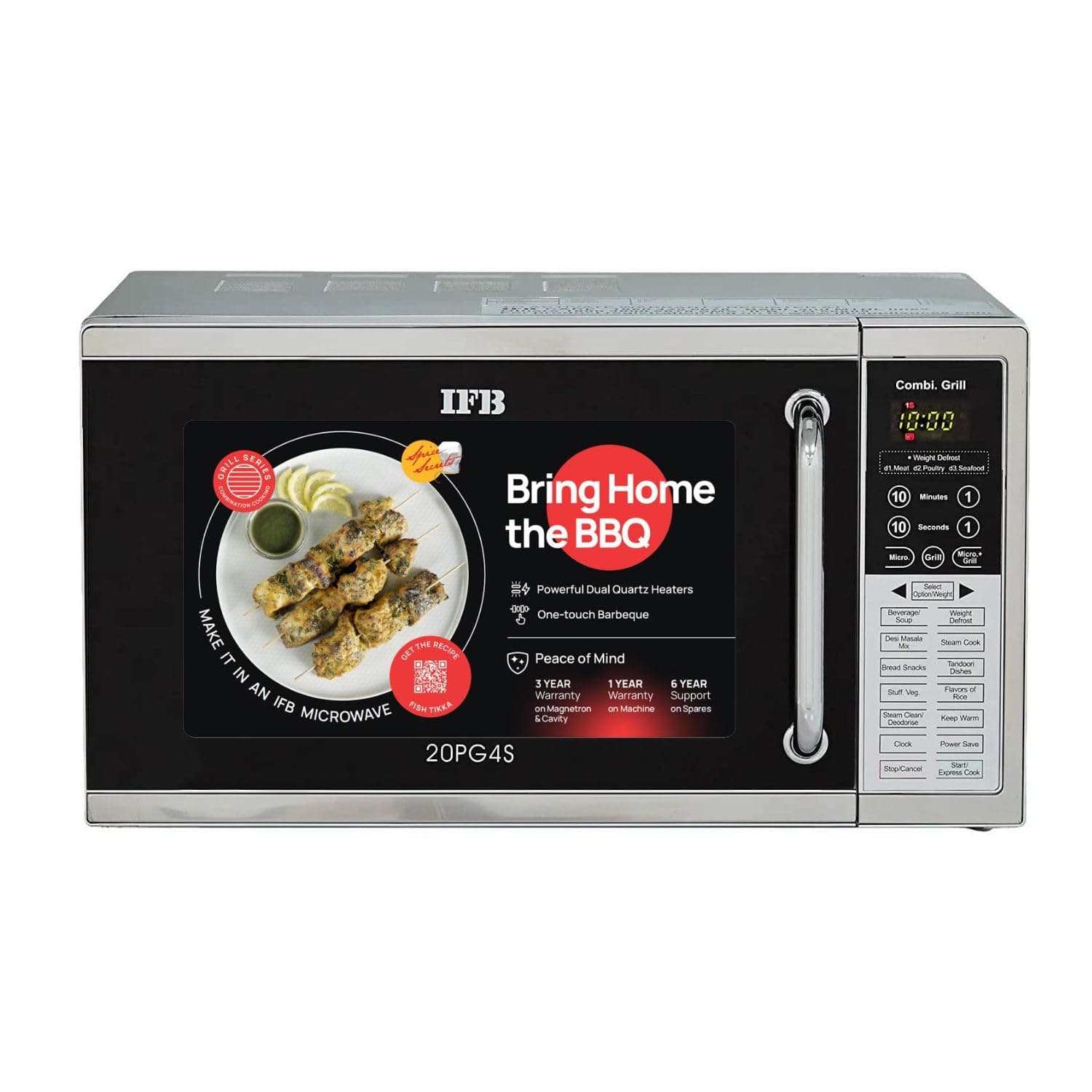 IFB 20 L Grill Microwave Oven (20PG4S, Black & Silver, With Starter Kit)