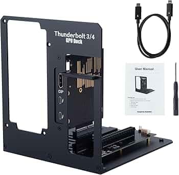 Maskedfish eGPU Enclosure Thunderbolt 3/4 USB4 40Gbps PD 85W Charging External GPU Dock Compatible with NVIDIA/AMD Graphics Cards on Win 10/11 Linux S...