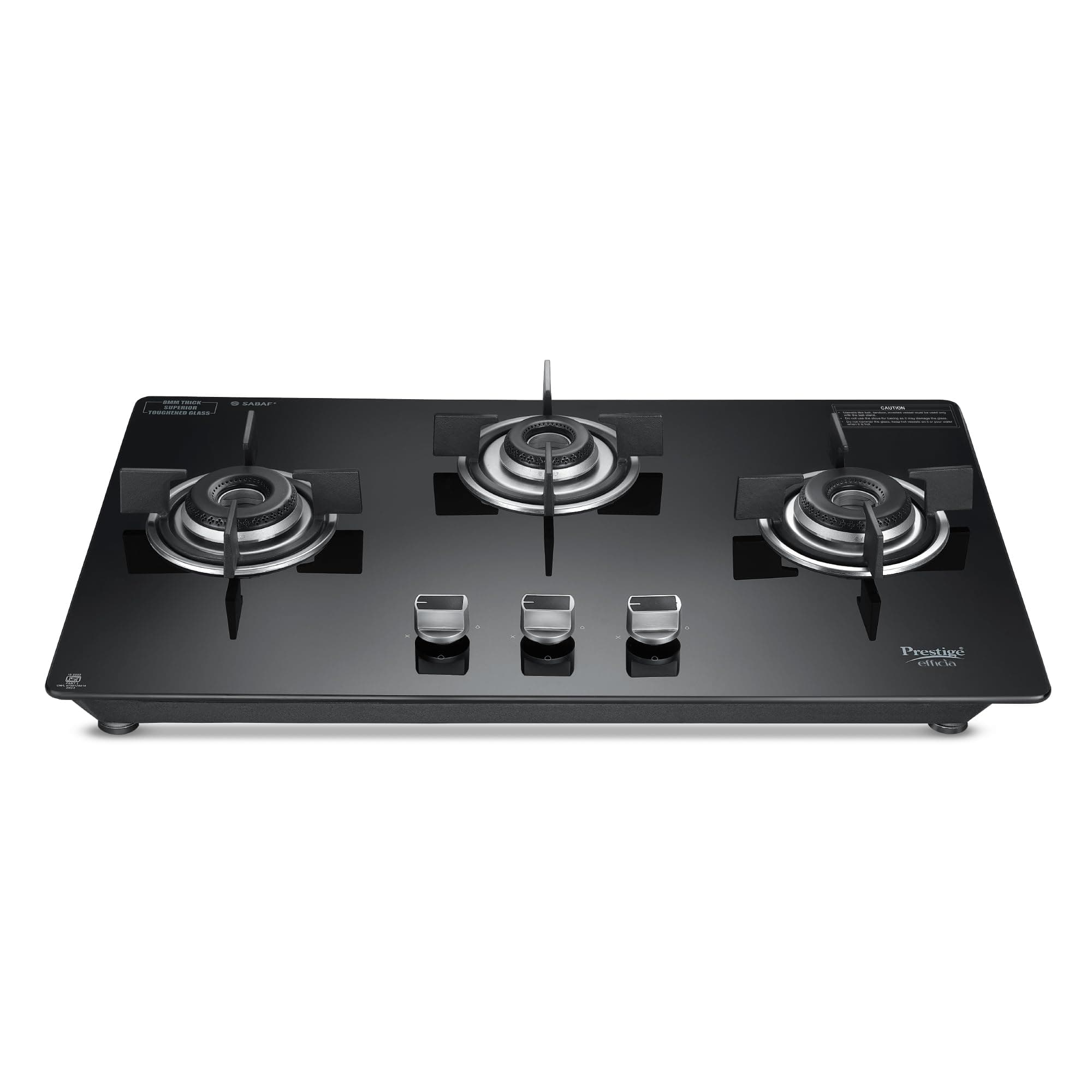 Prestige Efficia Convertible 3 Burner Glasstop Hob|One-Touch Advance Auto-Ignition|Cast-Iron Pan Support|Toughened Glass|SABAF Burners|Ultra-Slim Body...