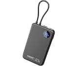 Salpido 10000mAh Type C Power Bank, Built-in Cable, Fast Charging, Portable | Powervolt 201 Link, 22.5W fast charging, LED battery display, smart chip protection, for smartphones & tablets