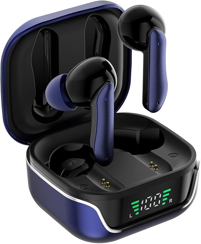 (Refurbished) Amazon Basics TWS in-Ear Earbuds (AB-T01A) with Fast Charging up to 50 Hours of Playtime | Dual 10mm Driver | IPX4 Water-Resistance | Bl...