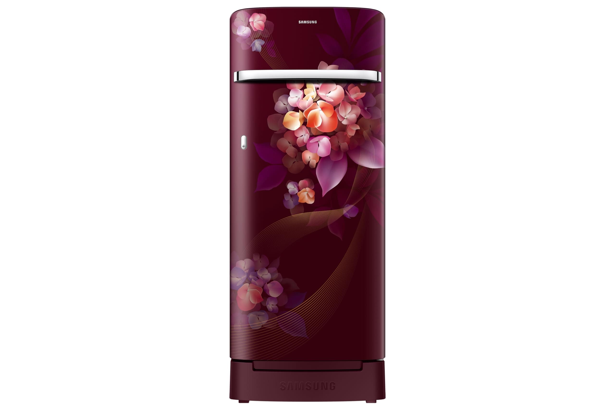 Samsung 215 L, 4 Star, Digital Inverter, Direct-Cool Single Door Refrigerator (RR23H2H34HT/HL, Red, Hydrangea Plum, Base Stand Drawer, Single Touch De...