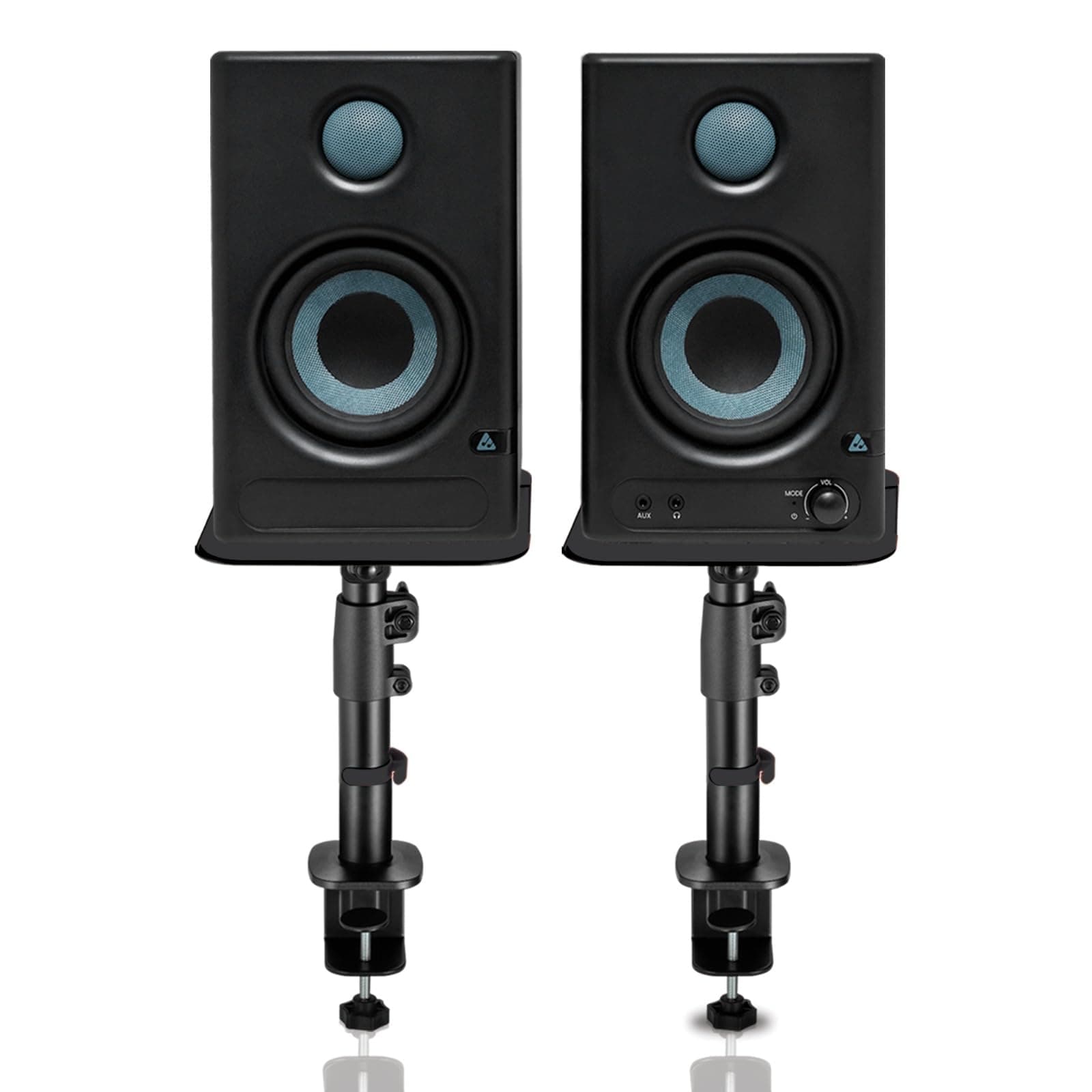 Audio Array Studio Monitor Bundle with 60W Powered Speakers & Adjustable Metal Stands | Bluetooth, HDMI ARC, USB-C, RCA Inputs | Professional Studio M...