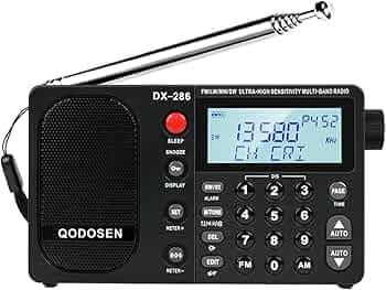 QODOSEN DX-286 Radio, Portable Shortwave Radio AM FM LW SW Ultra-high Reception Sensitivity Full-Band Radio with tef6686 Automotive chip,Suitable for ...