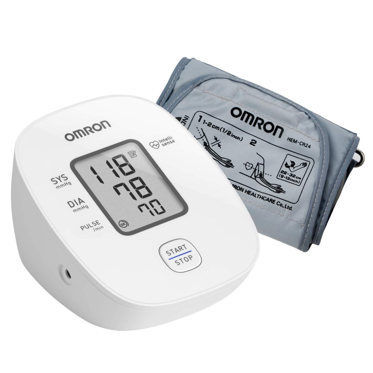 Omron HEM 7121J Fully Automatic Digital Blood Pressure Monitor with Intellisense Technology & Cuff Wrapping Guide for Most Accurate Measurement (White