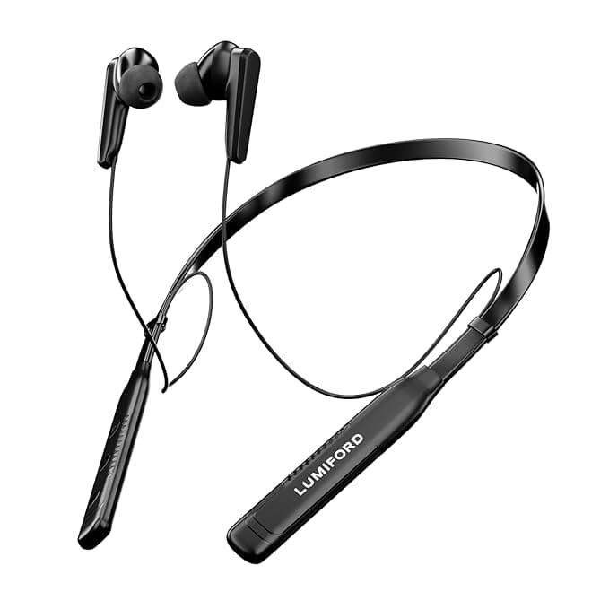 LUMIFORD XploriaHD XP15 in-Ear Bluetooth Neckband Earphones,IPX4 Water Resistant,Voice Assistant,Advanced BT v5.3,10mm Extra Bass Drivers,16 Hrs Playb...