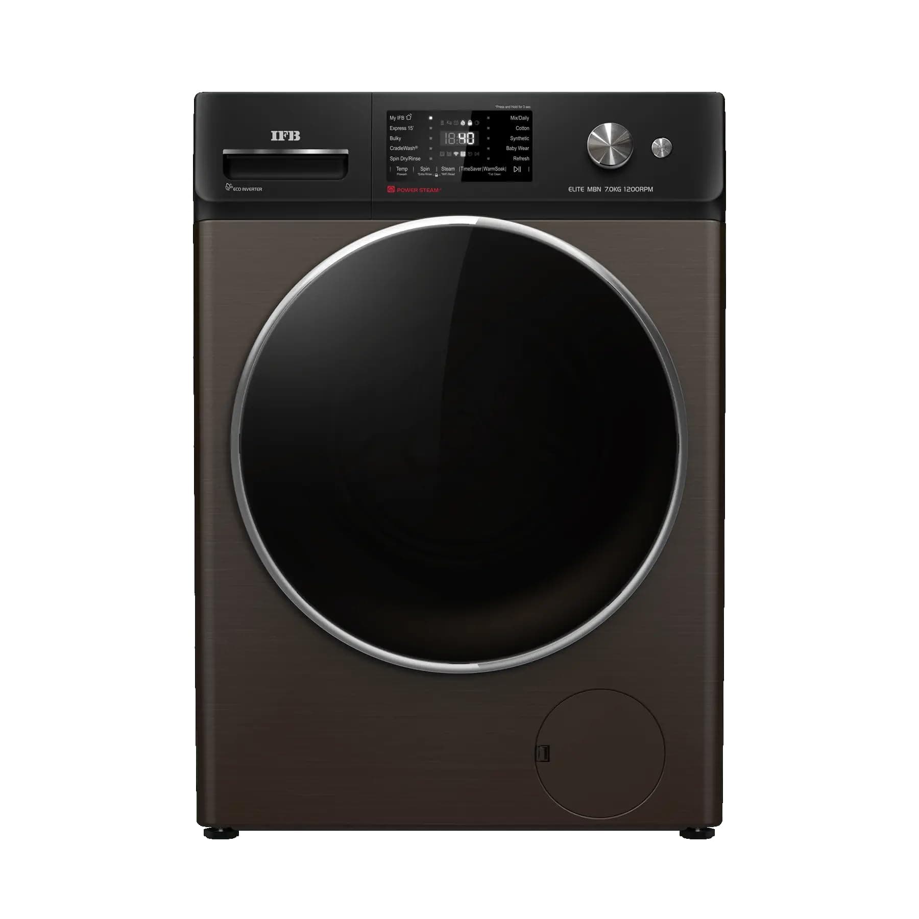IFB 7 kg Fully Automatic Front Loading Washing Machine, Mocha Hairline Finish, ELITE MBN 7012HK