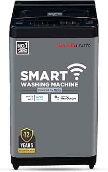 Panasonic 7 Kg Wifi Fully-Automatic Top Loading Smart Washing Machine (NA-70CH3CRB, Charcoal Inox Grey, 2024 Model, Drynamic Spin)