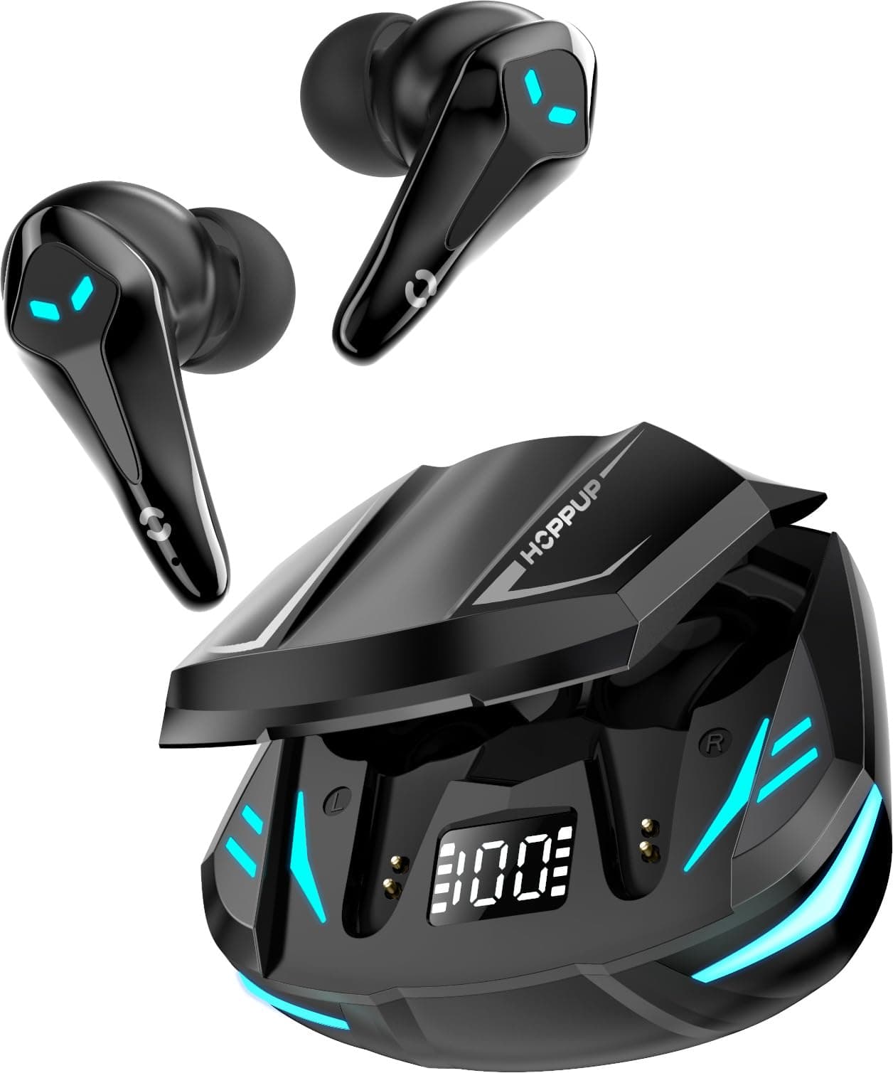 HOPPUP Predator Xo3 Gaming Earbuds with 35MS Low Latency, 13MM Drivers & 50H Playtime Bluetooth (Black, True Wireless)