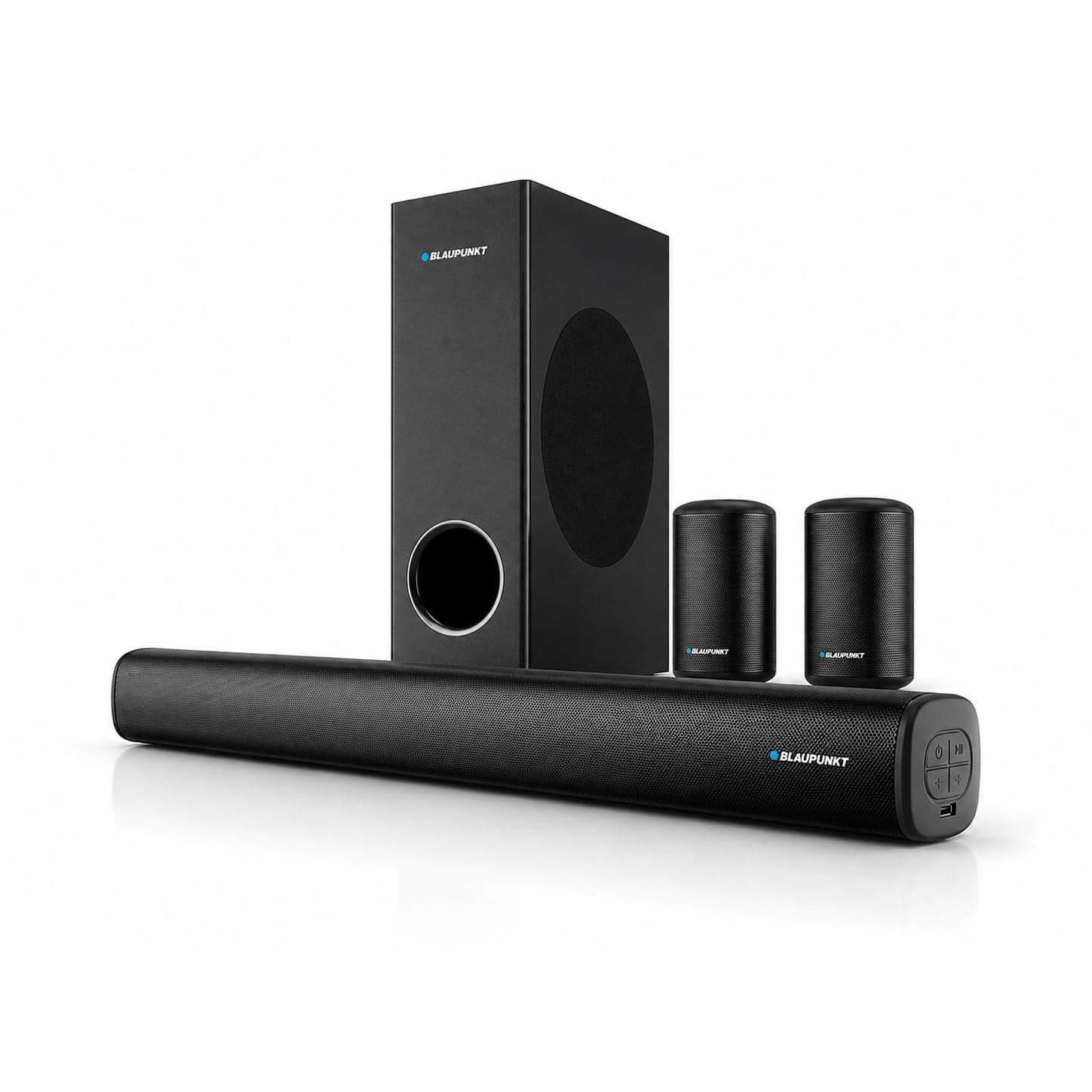 Blaupunkt SBW Chicago HT5.1 Soundbar with Wired Subwoofer & Satellites, Bluetooth, HDMI, Optical, USB, AUX, DSP Sound, Remote Control for Room Home Th...
