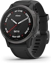 Garmin Fenix 6S Sapphire, Premium Multisport GPS Watch, Smaller-Sized, features Mapping, Music, Grade-Adjusted Pace Guidance and Pulse Ox Sensors, Bla