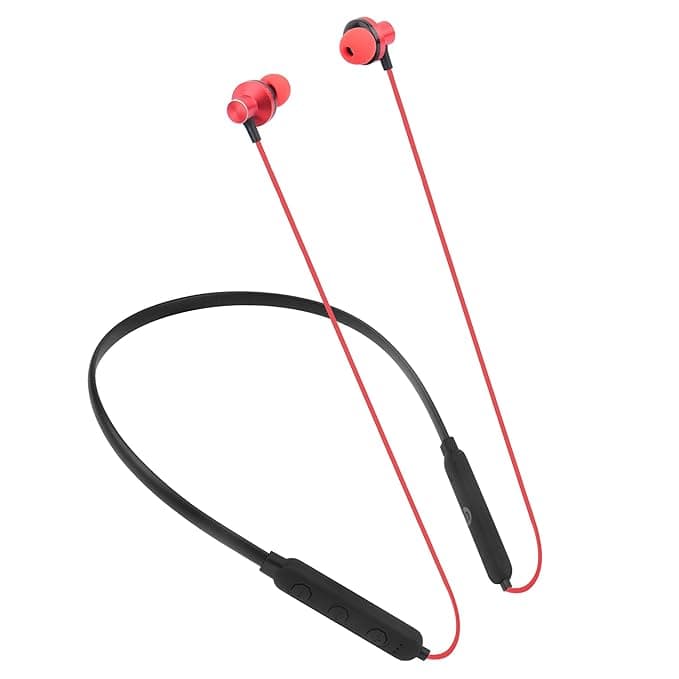 Hitage NBT-2686+ Perfect Series 20 Hours Play Time 38 Hours Talk Time Bluetooth Headset (Red, in The Ear)