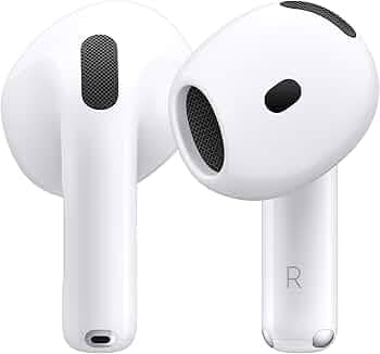 (Refurbished) Apple AirPods 4 Wireless Earbuds, Bluetooth Headphones, with Active Noise Cancellation, Adaptive Audio, Transparency Mode, Personalised ...