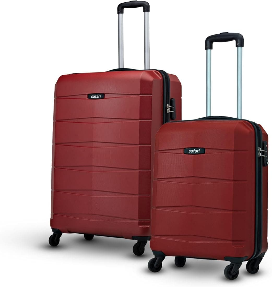 Safari Regloss Anti Scratch Set of 2, 55 and 65 Cms Small and Medium Trolley Bags, Hard Case Polycarbonate, 4 Wheels, 360 Degree Wheeling System, Suit...