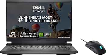 Dell G15-5530 Gaming Laptop, i5-13450HX, 16GB DDR5, 1TB, NVIDIA RTX 3050,6GB GDDR6, FHD 120Hz 250 nits, Backlit + AW320M USB Wired Gaming Mouse, Auto-...