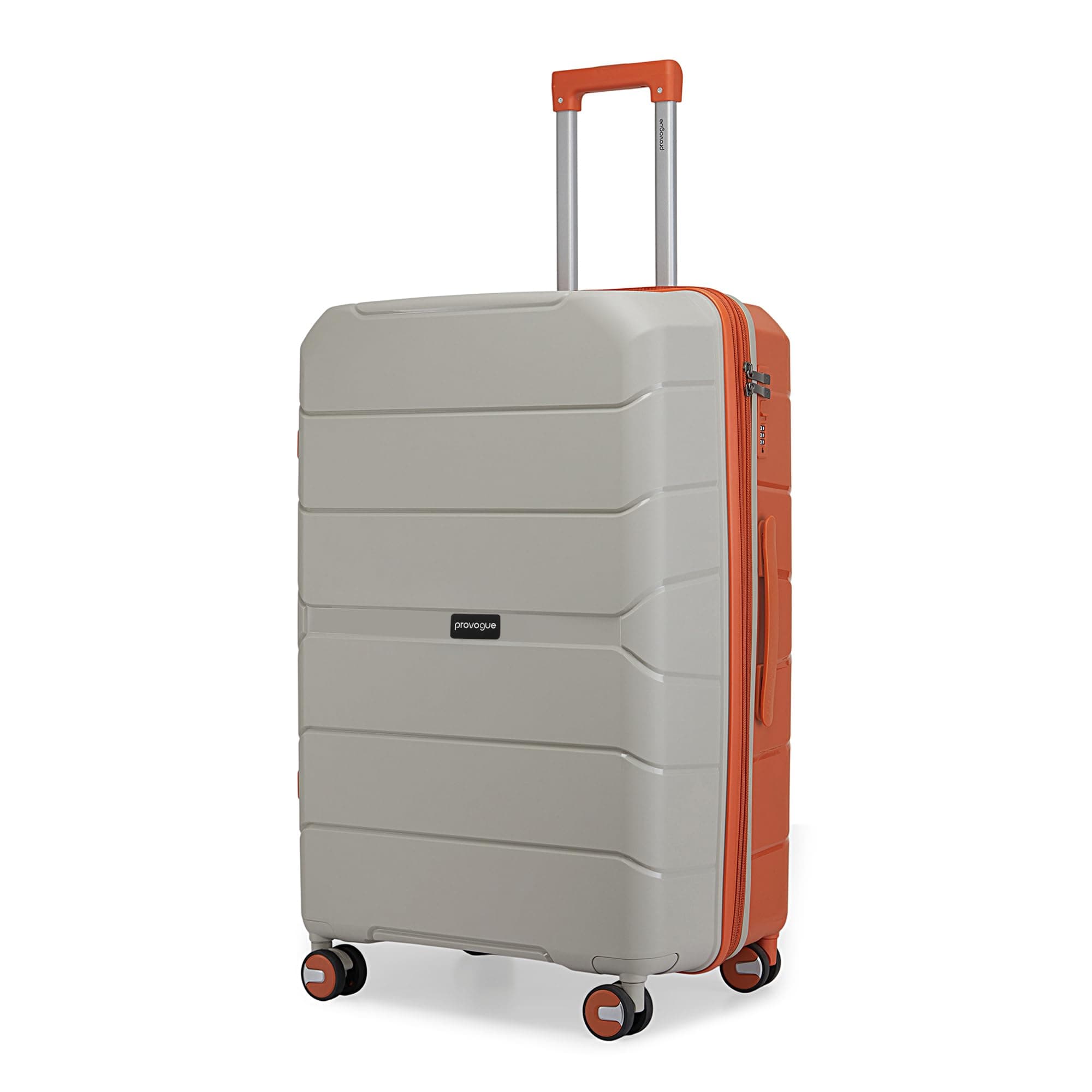 Provogue Cascade Hard-Sided PP 75 Cm Check-in Large Size Luggage Suitcase | Expandable Space with 8 Wheels Trolley Bags for Travel | Combination Lock ...
