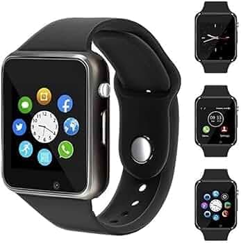 A1 Smart Watch Mobile Inbuild Camera Supporting 3G/4G/5G SIM Smartwatch for Phone, Black