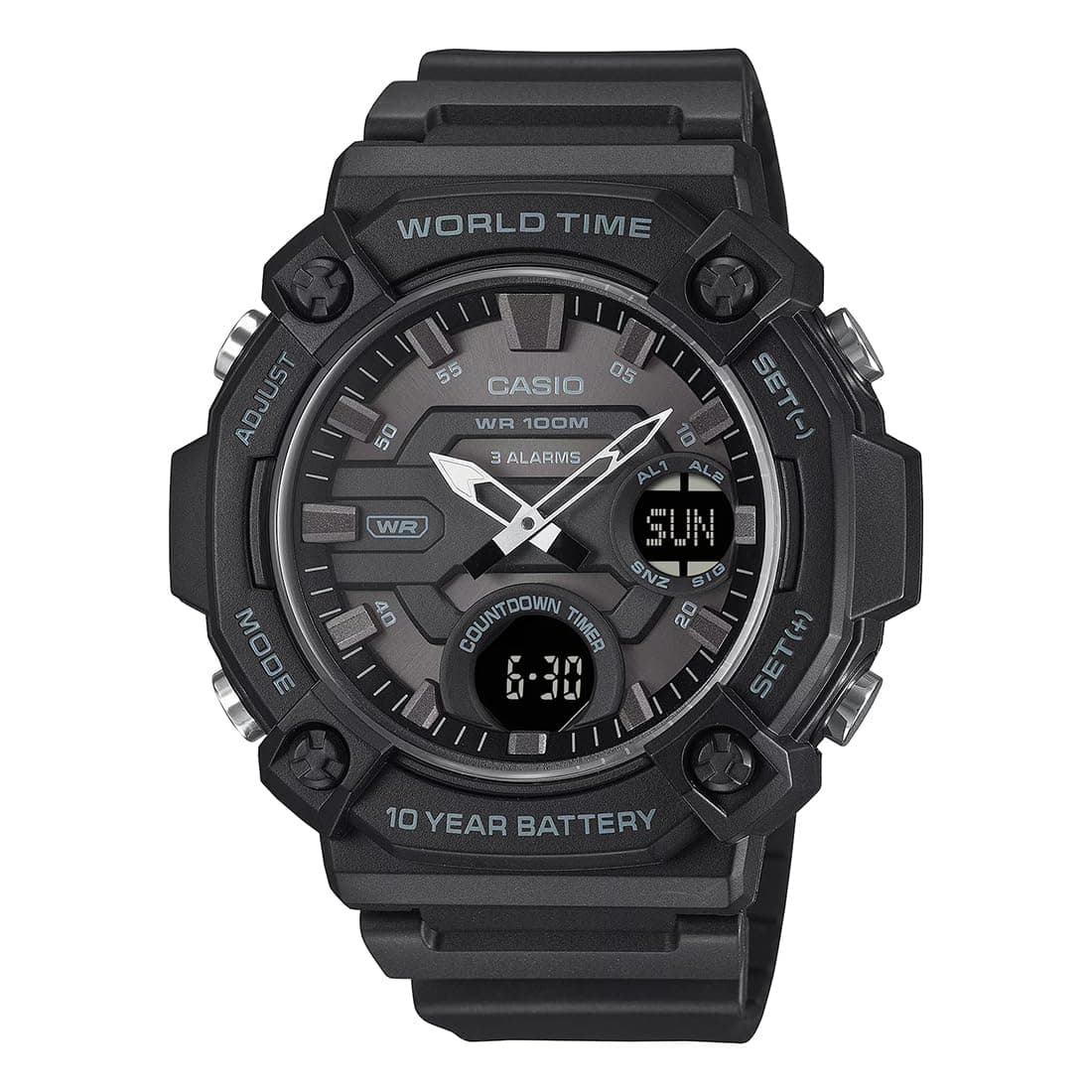 Casio Youth AEQ-120W-1BVDF Analog-Digital Black Dial Men (AD285)