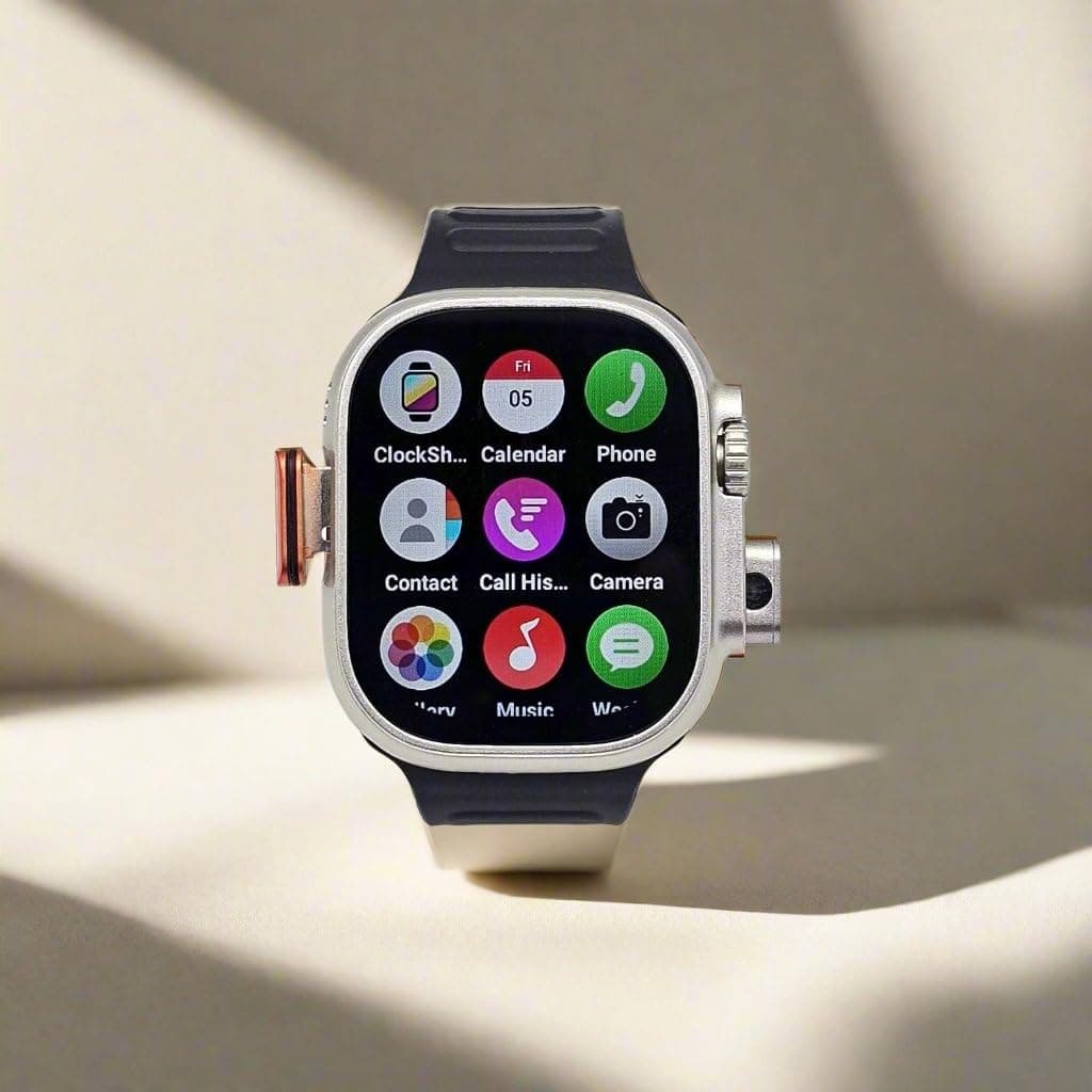 SE HUB HW Ultra 2 5G Android Smartwatch with Dual Camera (Front & Back), 2.02 HD Display, 4GB RAM 64GB ROM, SIM Support, WiFi, GPS & Bluetooth Calling