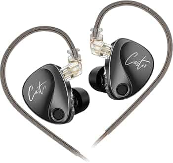 KZ Castor HiFi Earbuds Headphones,KZ Stereo Dual Dynamic Driver in-Ear Earphones 0.75mm Cable, Tunable in-Ear Monitor Headset (Black(bass), Without mi...