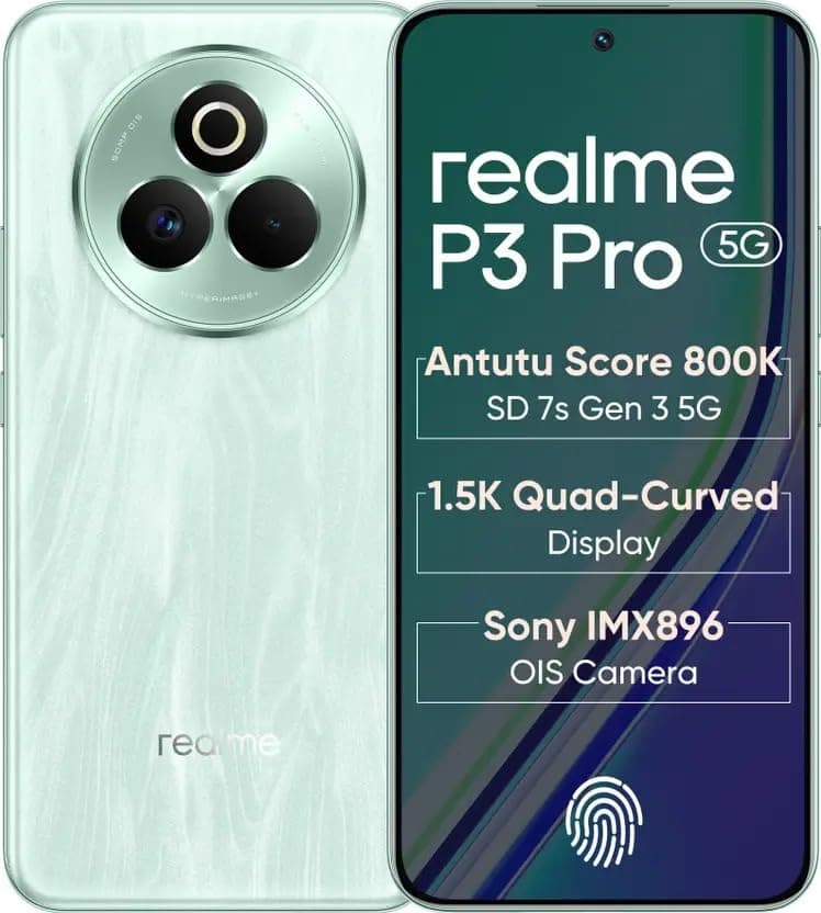 realme P3 Pro 5G Smartphone Qualcomm Snapdragon 7s Gen 3 4nm Chipset 8GB RAM 256GB ROM 6.83 inch 120Hz Display 6000mAh Battery 80W Fast Charge IP69 (N...
