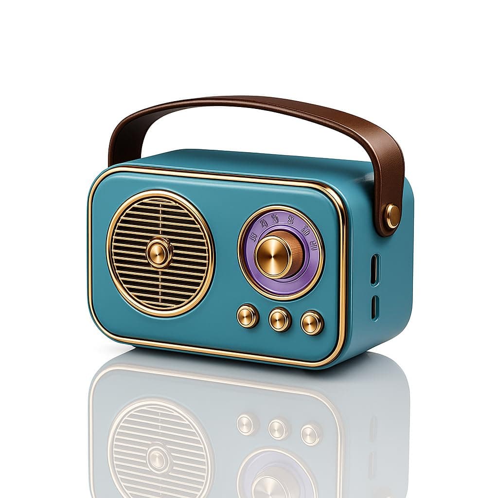 Fire turtle Vintage Bluetooth Wireless Speaker | 10W RMS Loud Sound | Retro Design with Type-C Charging, 8H Battery Backup, USB & AUX Input, Portable ...