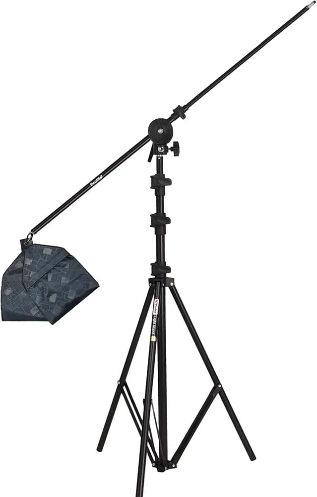 Prolite Photography Lighting Boom Stand Kit | Boom Grip, Boom Arm, Light Stand 9ft, Empty Sandbags | Used with Softbox LED Flash Lighting for Overhead/Table Top Lighting