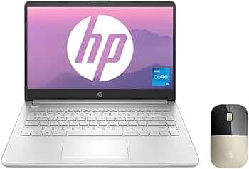 HP 14s, 12th Gen Intel Core i5 16GB RAM/512GB SSD 14-inch & Z3700 Wireless Optical Mouse with USB Receiver and 2.4GHz Wireless Connection/ 1200DPI / 1...