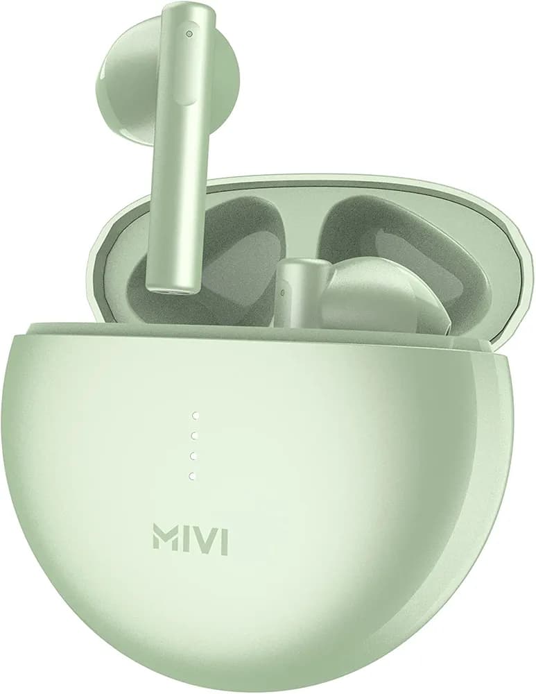 (Renewed) Mivi DuoPods A350 True Wireless Earbuds with 50hrs Playtime, Half in Ear, 13mm Dynamic bass Drivers, Fast Charging, Metallic Shades, Made in India Bluetooth Earphone, TWS with Voice Assistant - Green