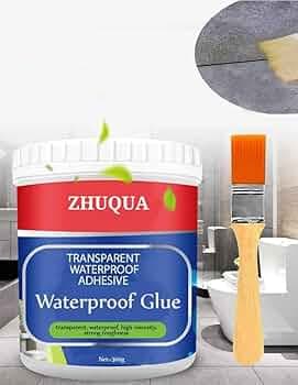 ZHUQUA 1 Crack Seal Glue 300gm with Brush Transparent Waterproof Glue for Roof Leakage Crack Seal Agent Roof Water Leakage Solution Water Proof Glue T...