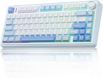 (Refurbished) AULA F75 75% Wireless Mechanical Keyboard | Hot Swappable | Pre-lubed Linear Switches | RGB Backlit | 2.4GHz/Type-C/Bluetooth Gaming Key...