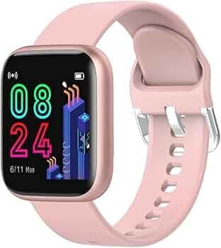 mi Smart Watch for Men, Women, Boys, Girls, Kids  Single Touch Interface, Water Resistant, Workout Modes, Quick Charge Sports Smartwatch - Pink D20