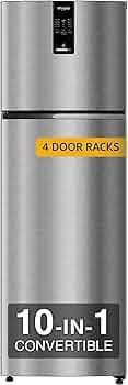 Whirlpool 235L 2 Star Intellifresh Inverter Frost-Free Double Door Refrigerator Appliance (IFPRO INV CNV 278 German Steel, (2S) TL, Grey)