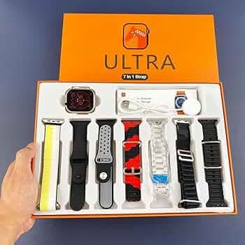 SE HUB Watch 8 Ultra 7 in 1-49 MM BT Calling Sports Mode Fitness 7 Belt for Men & Women Smartwatch (Multicolor Strap, Free Size)