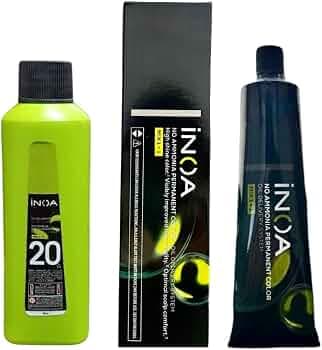 I.N.O..A. Professional Ammonia-Free Hair Colour Set, Light Brown No. 5, 20 Volume Developer, 90ml | Hair colour & Hair Bleach|