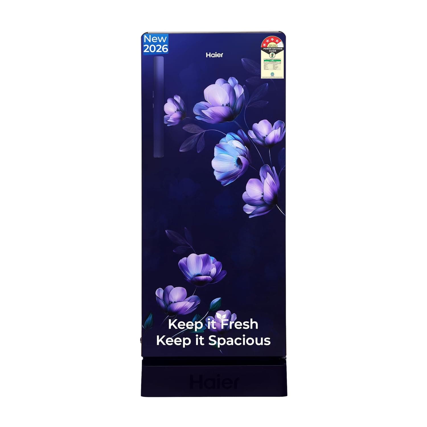Haier 190 L 4 Star Direct Cool Single Door Refrigerator with Fast Ice Making, Easy Clean Back, Large Vegetable Box (HED-204TMIBA-N, Marine Ivy, Base S...