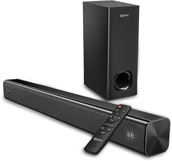 pTron Newly Launched Jazz Plus 120W Soundbar with Wired Subwoofer for TV, Immersive Sound, 2.1 CH, Multi-Connectivity BT5.3/HDMI ARC/Aux/USB, 3 EQ Mod...