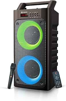 Toreto Party 30 Wireless 30W Bluetooth Party Speaker with Wireless Karaoke Mic, Dunamic RGB Light, USB Pen Drive, Aux-in Slot, Upto 6Hrs Playtime(Blac...