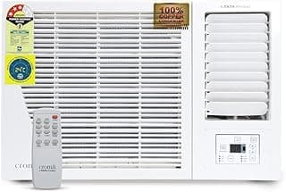 Croma 1.5 Ton 3 Star Window AC (Copper, Blue Fins, R-32 Green Refrigerant, Dust Filter, 2022 Model, 5 Years Compressor Warranty, CRLAWA0183T9402, Whit
