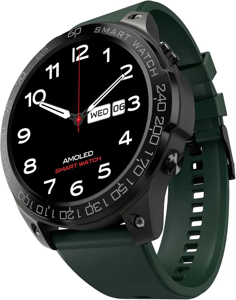 (Renewed) Fire-Boltt Dagger 1.43" AMOLED Display Smartwatch, 96% Screen to Body Ratio with Single BT Bluetooth Calling, IP68, Dual Button Technology, Rugged Build, AI Voice Assistant, Multiple Sports Modes