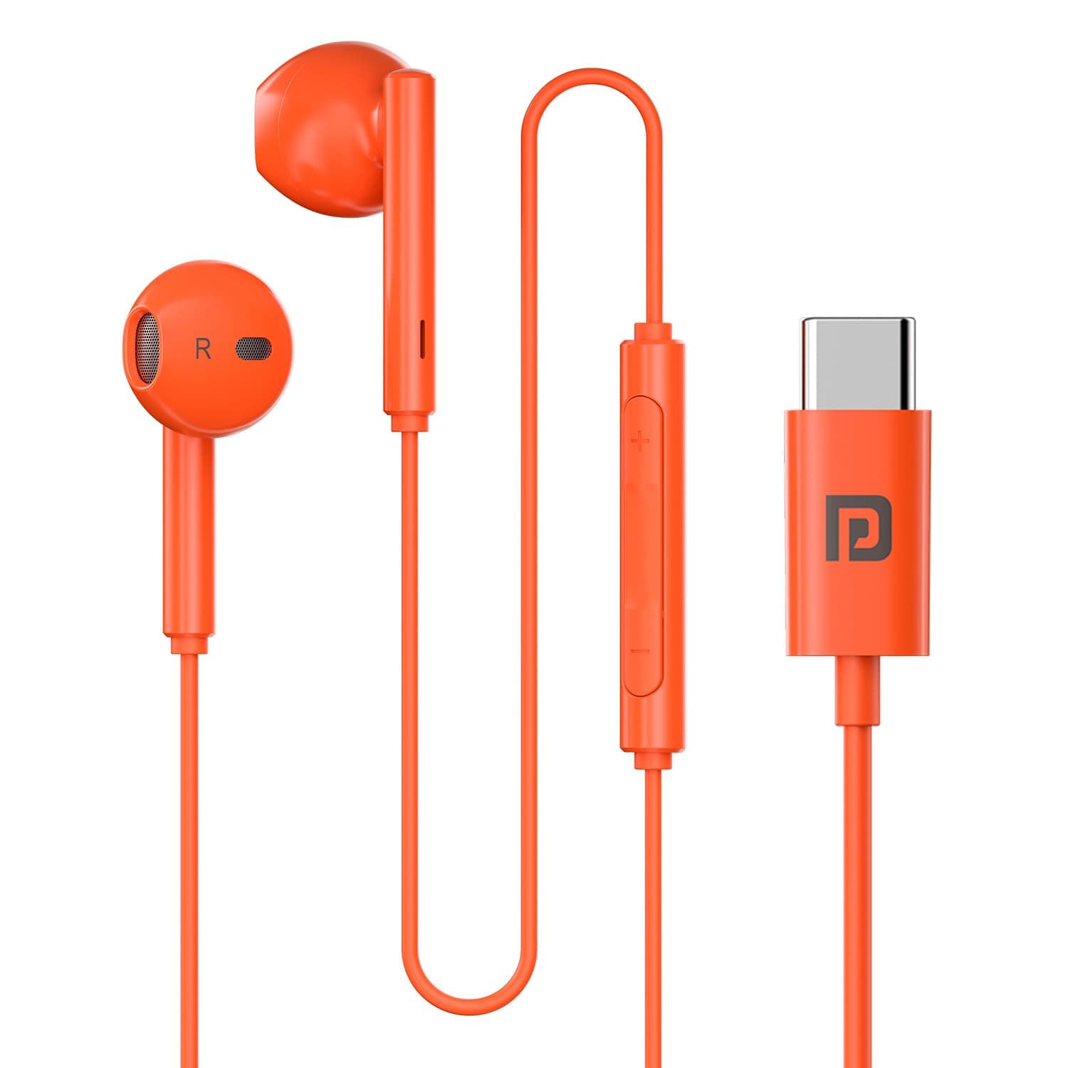 Portronics Conch Theta C in Ear Type C Wired Earphones with in Line HD Mic, Powerful Audio, 14.2mm Driver, Unique Earbuds Design, TPE Anti Tangle Wire...