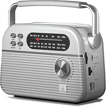 iGear Trinity Solar-Powered MP3 Player & 3-Band Radio FM/AM/SW, Bluetooth, USB, TF/SD Card, 1200 mAh rechargeable battery, Solar Charger(Silver)