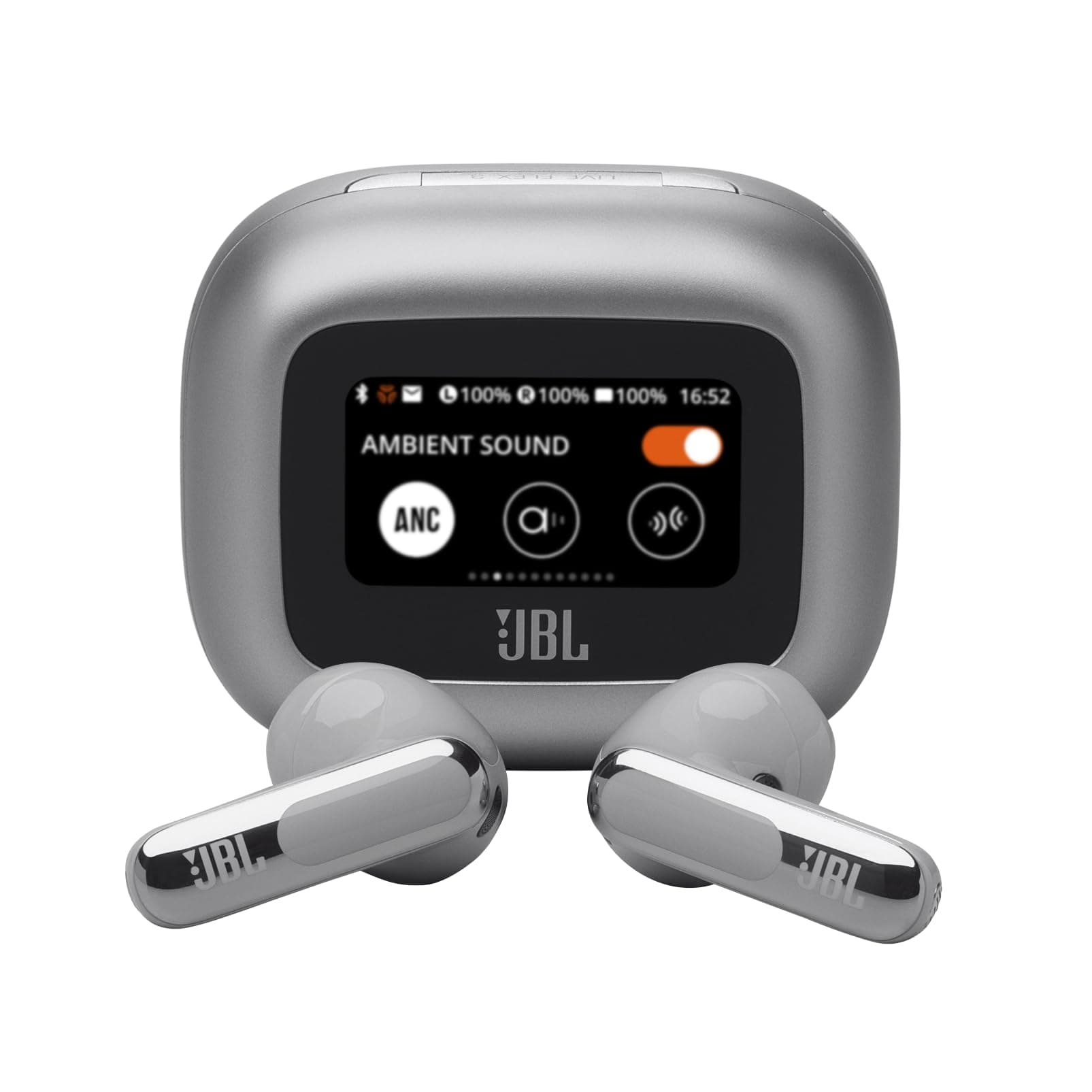JBL New Launch Live Flex 3, Hi-Res Audio True ANC TWS, Smart Case with Touch Display, 50H Playtime, Wireless Charging, 6 Mic, Multipoint connection, I...