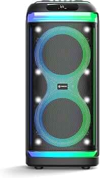 Toreto Party Box 160w Wireless Party Speaker | Signature Deep Bass | BT 5.3 + EDR | Running RGB Light| UHF Karaoke | Guitar and Mic Input | AUX, TF, T...