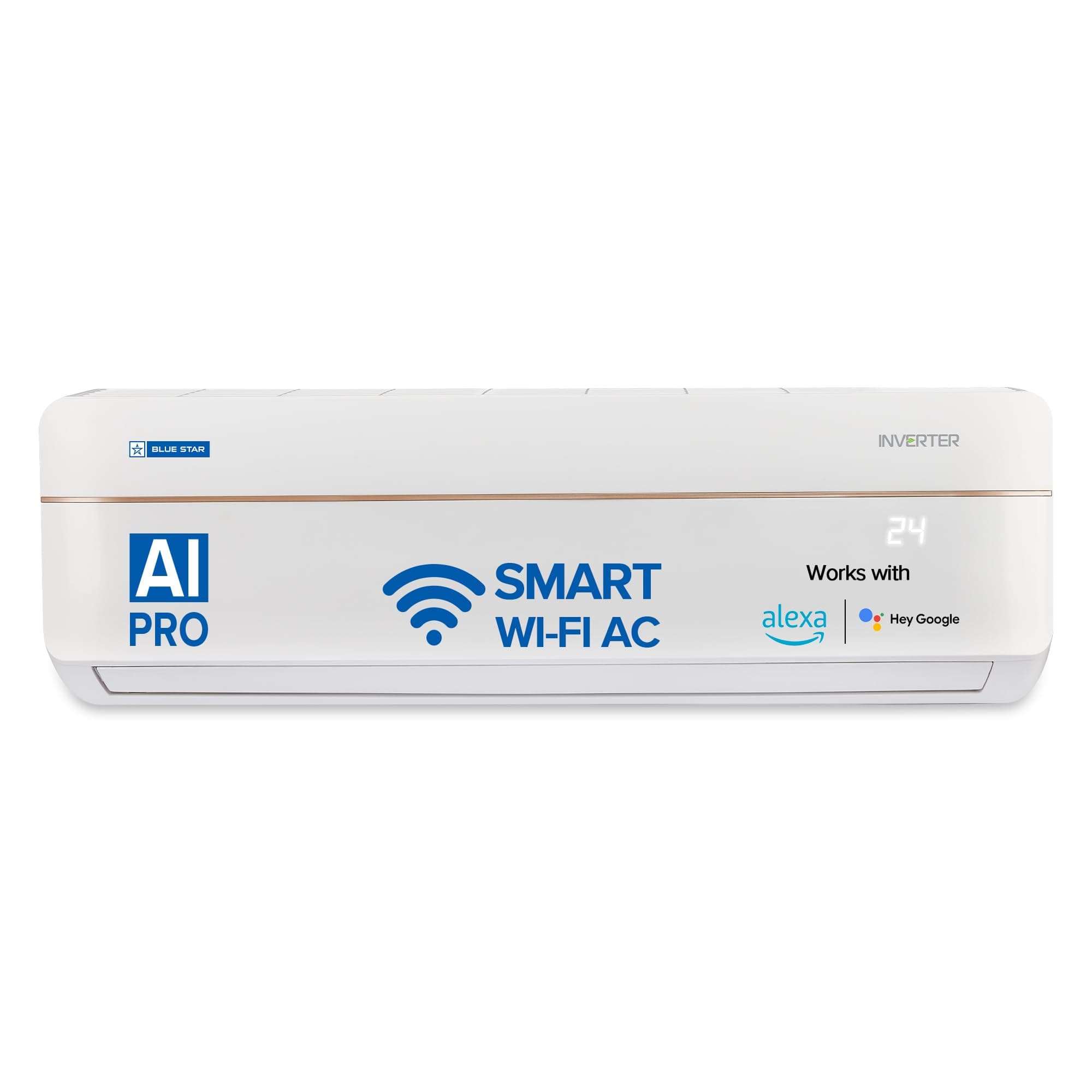 Blue Star 1.5 Ton 3 Star Wi-Fi Inverter Smart Split AC (Copper, 5 in 1 Convertible Cooling, 4-Way Swing, Turbo Cool, Voice Command, IC318VNUS, 2024 Mo...