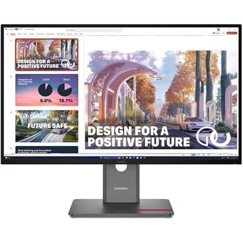 Lenovo ThinkVision P27QD-40 Monitor | 27" (68.5cm) QHD IPS 120Hz Monitor | 4ms, 99% sRGB, 99% DCI-P3 USB PD 3.0 Upto 100W|Tilt, Swivel, Pivot, Height Adjust Stand | Black | 64B3GAR2IN